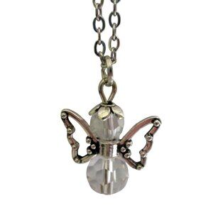 New Crystal Angel Pendant Necklace With 18" Stainless Chain Spiritual Gift